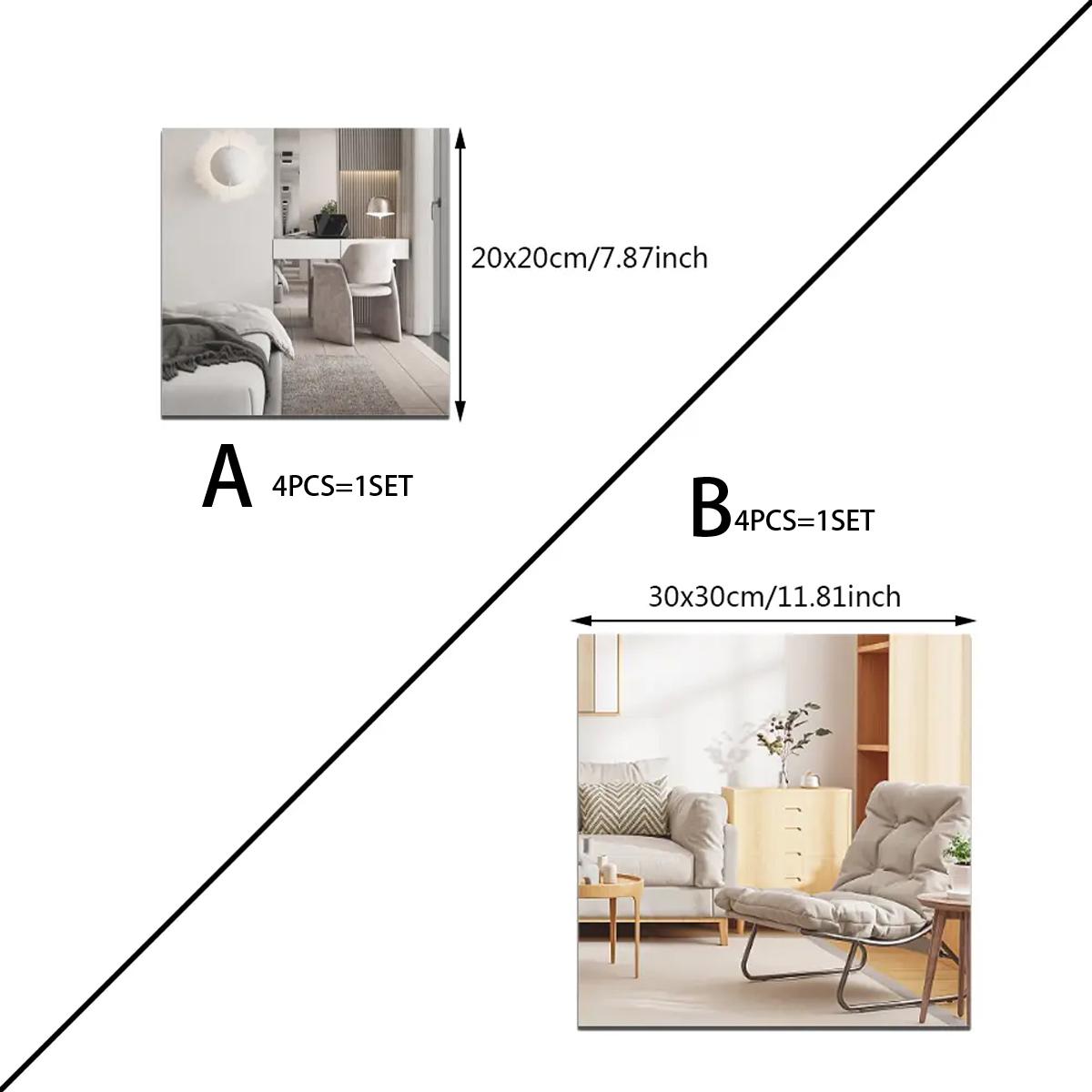 4Pcs Acrylic Mirror Wall Stick - Home Gym Installation ulasan dan harga